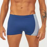 SUNGA BOXER COM RECORTE ORGANICO MARINHO C/ CINZA