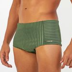 SUNGA SLIP COM TEXTURA VERDE MILITAR