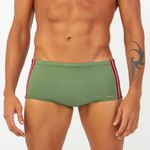 SUNGA SLIP COM LISTRA VERDE MILITAR
