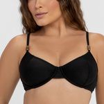 TOP MEIA TAÇA C/ ALÇA DECOR LISA PRETO