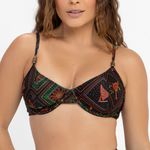 TOP MEIA TAÇA C/ ALÇAS DECOR ESTAMPADO ARTE POPULAR