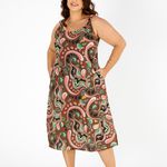 VESTIDO ARGOLAS COM BOLSO PLUS NATUREZA PSICODELICA