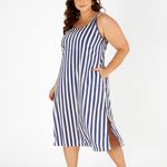 VESTIDO ARGOLAS COM BOLSO PLUS LISTRAS NETUNO