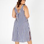 VESTIDO ARGOLAS COM BOLSO PLUS LISTRAS NETUNO