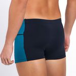 SUNGA BOXER COM ZIPER PRETO COM VERDE PETROLEO