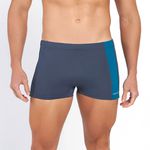 SUNGA BOXER COM RECORTE GRAFITE COM VERDE PETROLEO