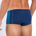 SUNGA SLIP COM RECORTE MARINHO COM VERDE PETROLEO