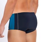 SUNGA SLIP COM RECORTE PRETO COM VERDE PETROLEO