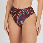 BIQUINI MAX FIO DENTAL DRAPEE ESTAMPADO ZERO BARRIGA ETHOS BEACH