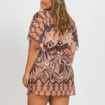 Saida De Banho Kafta Estampada Brasil Pop