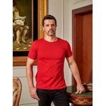 Camiseta Gola Redonda Curta Vermelho - Algodão Egípcio 