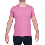 Camiseta Gola Redonda Curta Rosa - Algodão Egípcio 