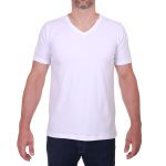 Camiseta Gola V Manga Curta Branca - Algodão Egípcio