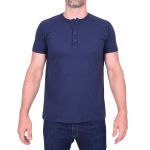 Camisa Raglan Manga Curta Azul - Algodão Pima