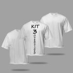 Kit 3 Camisa Oversized Blusa Larga Algodão Top