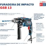 Furadeira Impacto GSB 13 RE Bosch