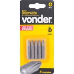 Bits Phillips 1/4" Nº-3 25mm Com 5pc Vonder