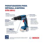 Parafusadeira A Bateria Drywall 18v GTB 185-LI Com Maleta + 2 Baterias Bosch