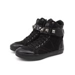 Tenis Sneaker Bawmi Cano Alto Feminino Allblack com Piramide Grafite