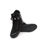 Tenis Sneaker Bawmi Cano Alto Feminino Allblack com Piramide Grafite