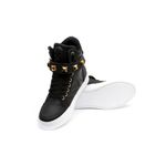 Tenis Sneaker Bawmi Cano Alto Feminino Preto com Piramide