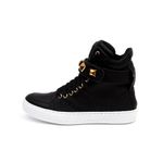 Tenis Sneaker Bawmi Cano Alto Feminino Preto com Piramide
