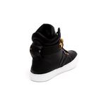 Tenis Sneaker Bawmi Cano Alto Feminino Preto com Piramide