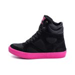 Tenis Sneaker Bawmi Cano Alto Feminino Preto/Pink