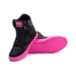 Tenis Sneaker Bawmi Cano Alto Feminino Preto/Pink