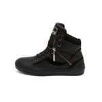 Tenis Sneaker Bawmi Cano Alto Feminino Preto com Ziper