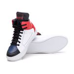 Tenis Sneaker Bawmi Cano Alto Feminino Vermelho/Azul/Branco