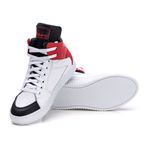 Tenis Sneaker Bawmi Cano Alto Feminino Vermelho/Branco/Preto