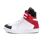 Tenis Sneaker Bawmi Cano Alto Feminino Vermelho/Branco/Preto