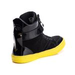 Tenis Sneaker Bawmi Cano Alto Feminino Black/Yellow com Piramide Grafite 