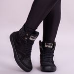 Tenis Sneaker Bawmi Cano Alto Feminino Preto