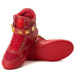 Tenis Sneaker Bawmi Cano Alto Feminino Vermelho com Piramide 