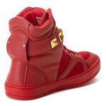 Tenis Sneaker Bawmi Cano Alto Feminino Vermelho com Piramide 