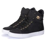 Tenis Sneaker Bawmi Cano Alto Feminino Preto