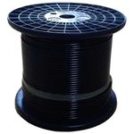 CABO De AçO 1/8 AF GALV. TRD. 6X19 PLAST.PRETO ACADEMIA RL 500MT