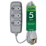 EXTENSAO ELETRICA 05MT 10A 250V CINZA ILUMI 1792