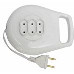 EXTENSAO ELETRICA 05MT C/ENROLADOR BRANCA ILUMI 16973