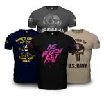 Kit Violent 4 Camisetas Militares Masculinas com Estampa