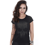 Camiseta Militar Baby Look Feminina Punisher Bart Dark Line