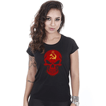 Camiseta Militar Baby Look Feminina Rússia