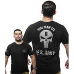 Camiseta Militar Wide Back Punisher Seal Team Six Us Navy