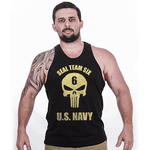 Camiseta Masculina Regata Militar Gold Line Punisher Seal Team Six