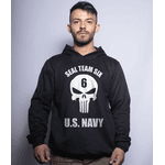 Casaco de Moletom Masculino Militar Com Capuz Punisher Navy Seals Team Six