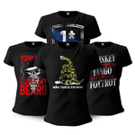 Kit 4 Camisetas Baby Look Femininas Militares Beard Risk Tactical Fritz Team Six
