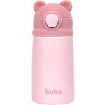 Garrafa Térmica Com Canudo Ursinho 320Ml - Rosa