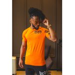 CAMISETA BASICA BED THE POWER LARANJA/PRETO